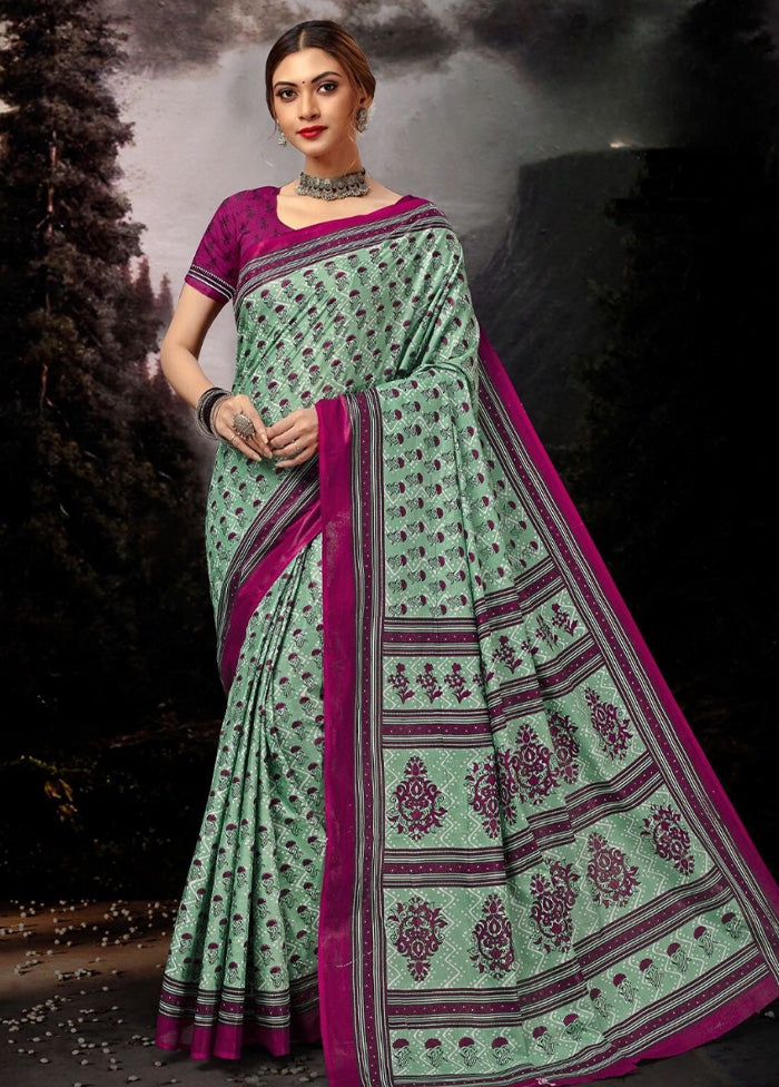 Multicolor Cotton Saree With Blouse Piece