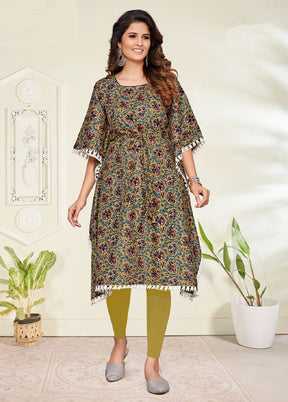 Multicolor Pure Readymade Cotton Kaftan