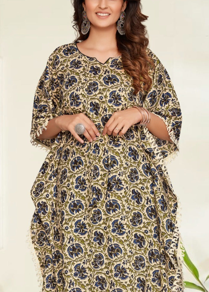 Multicolor Pure Readymade Cotton Kaftan