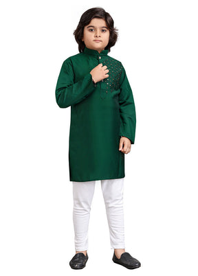 Green Viscose Kurta Pajama Set