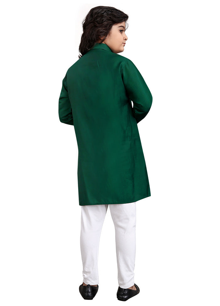 Green Viscose Kurta Pajama Set