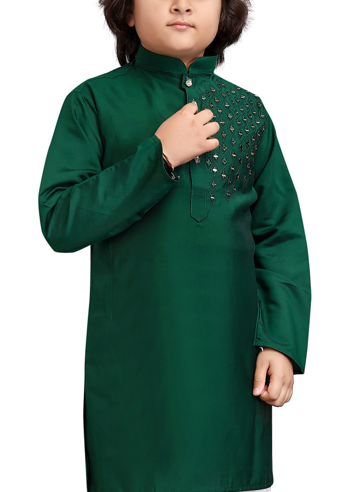 Green Viscose Kurta Pajama Set