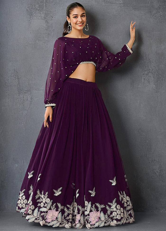 Multicolor Georgette Semi Stitched Lehenga Set