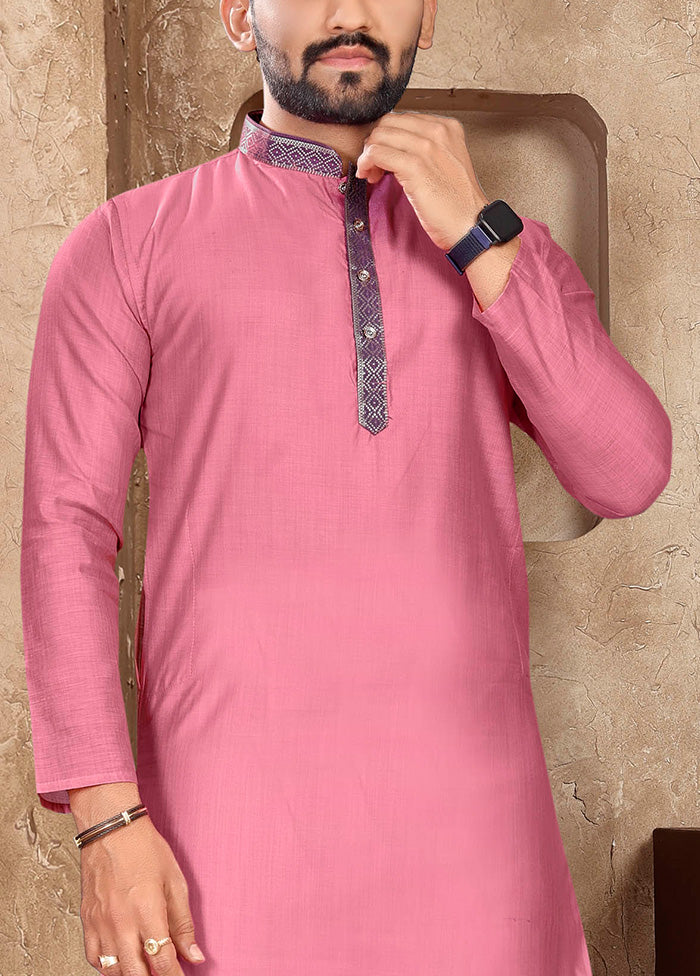 Pink Silk Kurta And Pajama Set