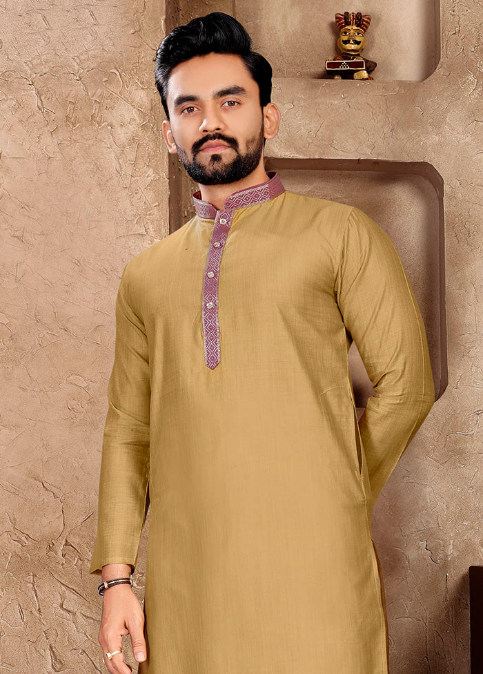 Mehendi Silk Kurta