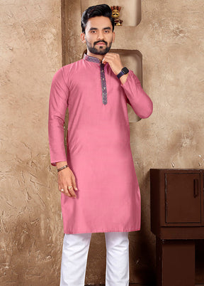 Pink Silk Kurta