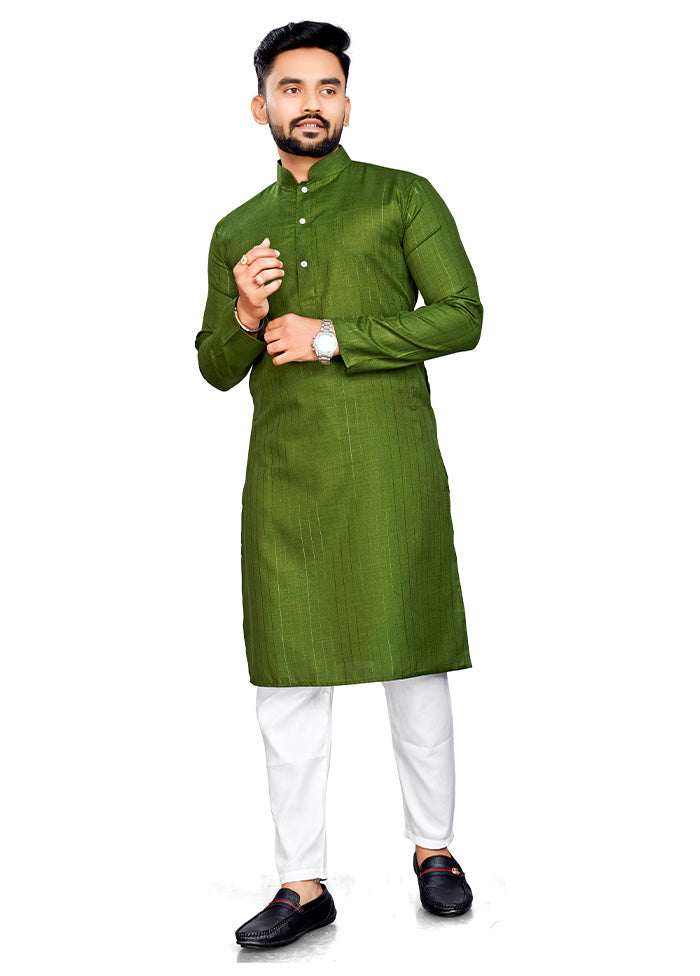 Mehendi Pure Cotton Kurta And Pajama Set