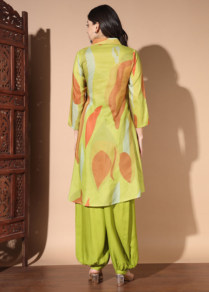 2 Pc Multicolor Readymade Silk Coord Set