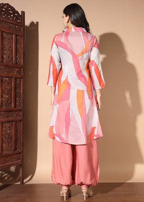 2 Pc Multicolor Readymade Silk Coord Set