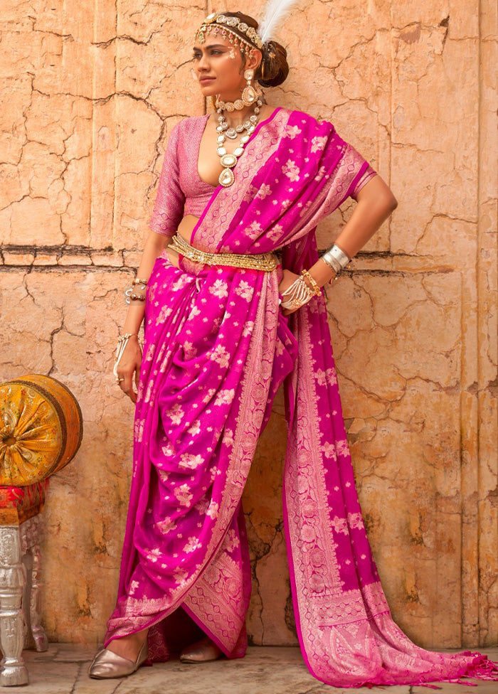 Rani Georgette Saree With Blouse Piece