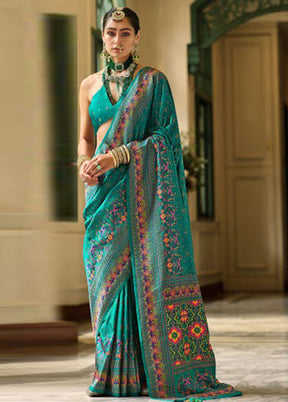 Firoza Banarasi Silk Saree With Blouse Piece