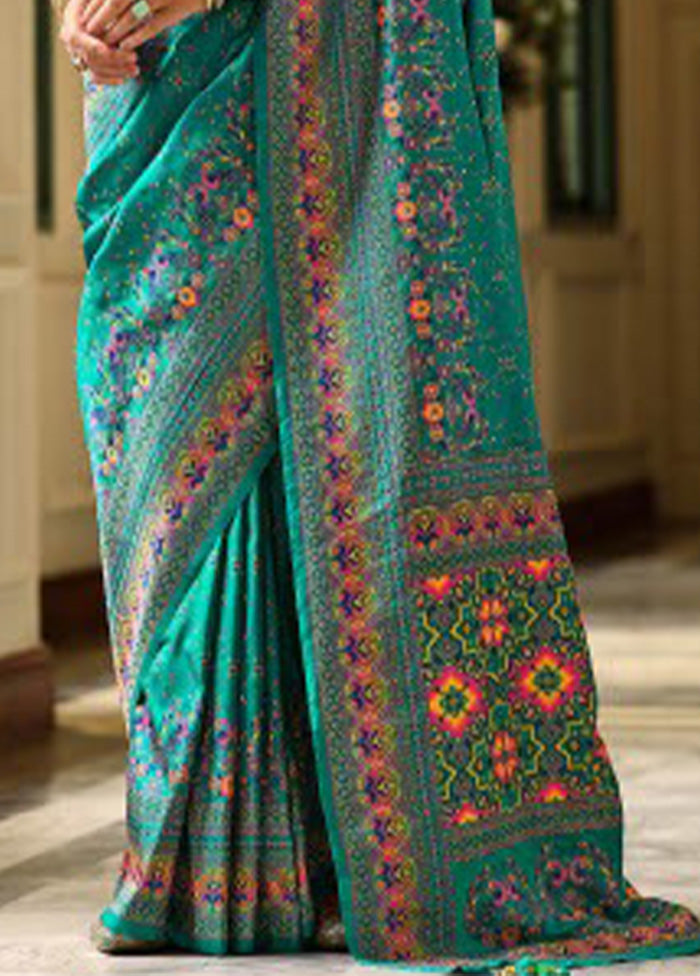 Firoza Banarasi Silk Saree With Blouse Piece