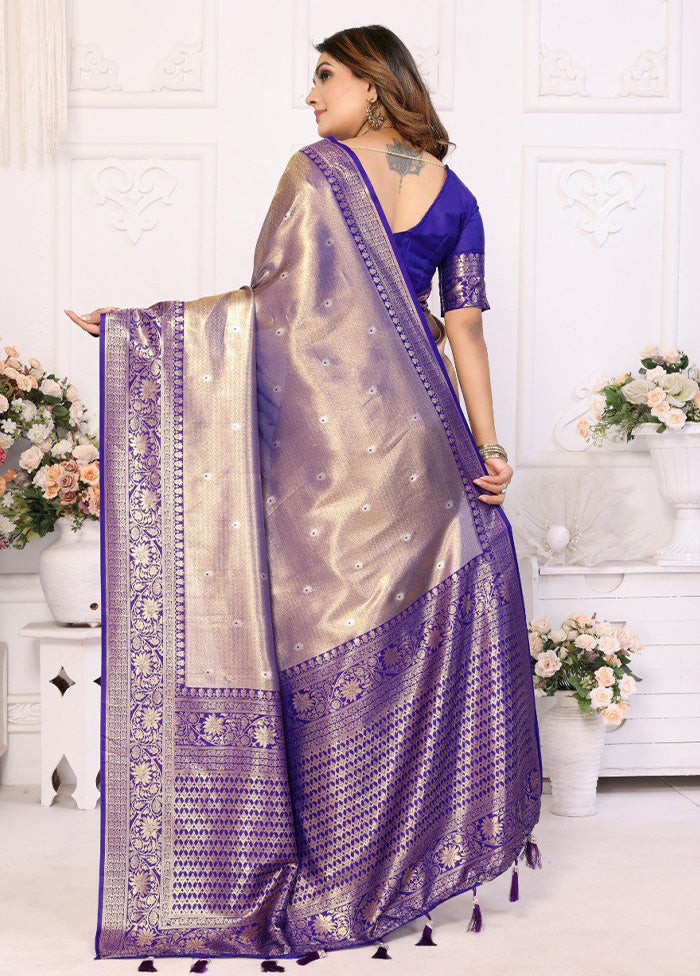 Dark Beige Banarasi Silk Saree With Blouse Piece