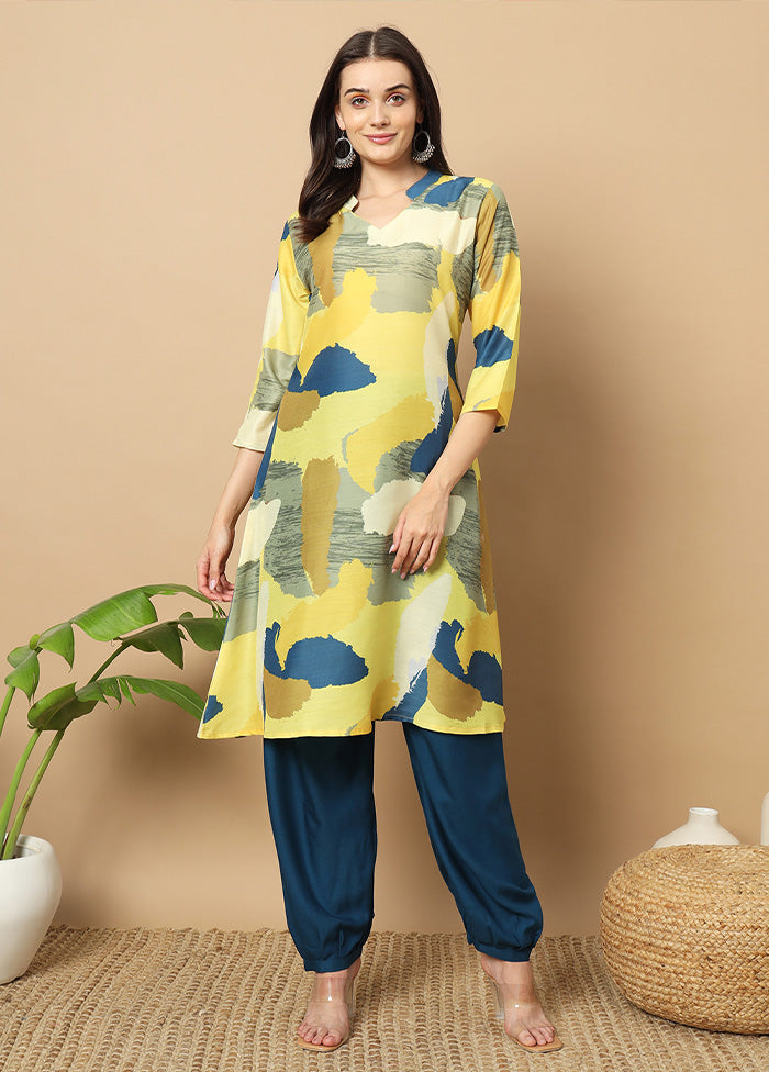 2 Pc Multicolor Readymade Silk Coord Set