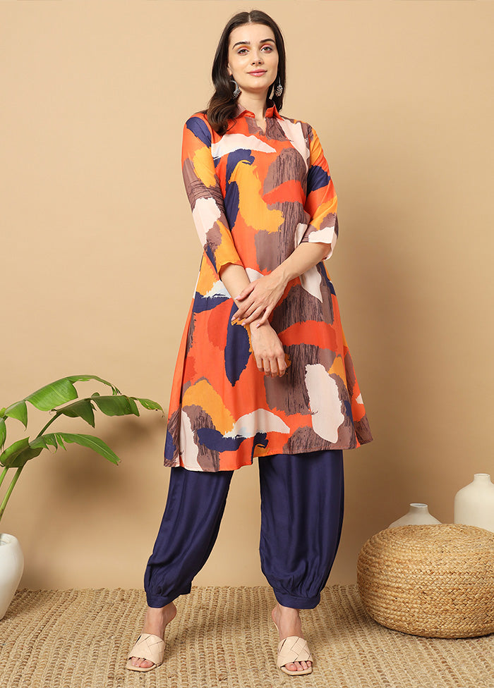 2 Pc Multicolor Readymade Silk Coord Set