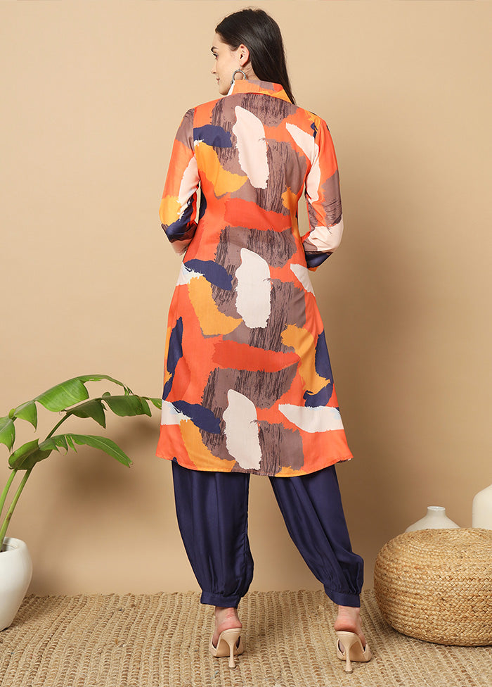 2 Pc Multicolor Readymade Silk Coord Set