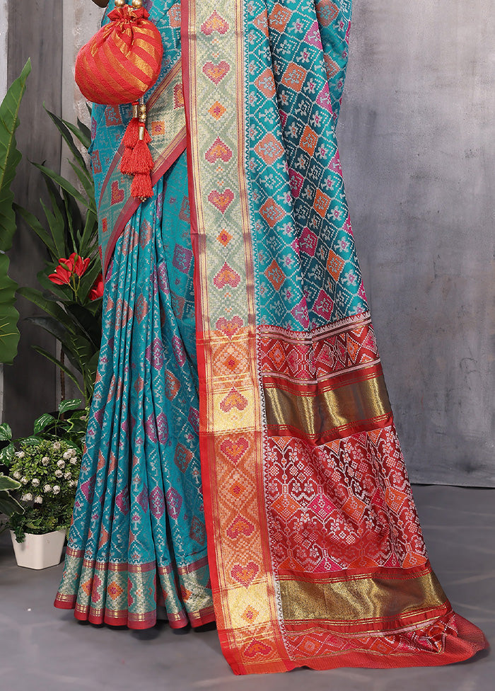 Multicolor Spun Silk Saree With Blouse Piece