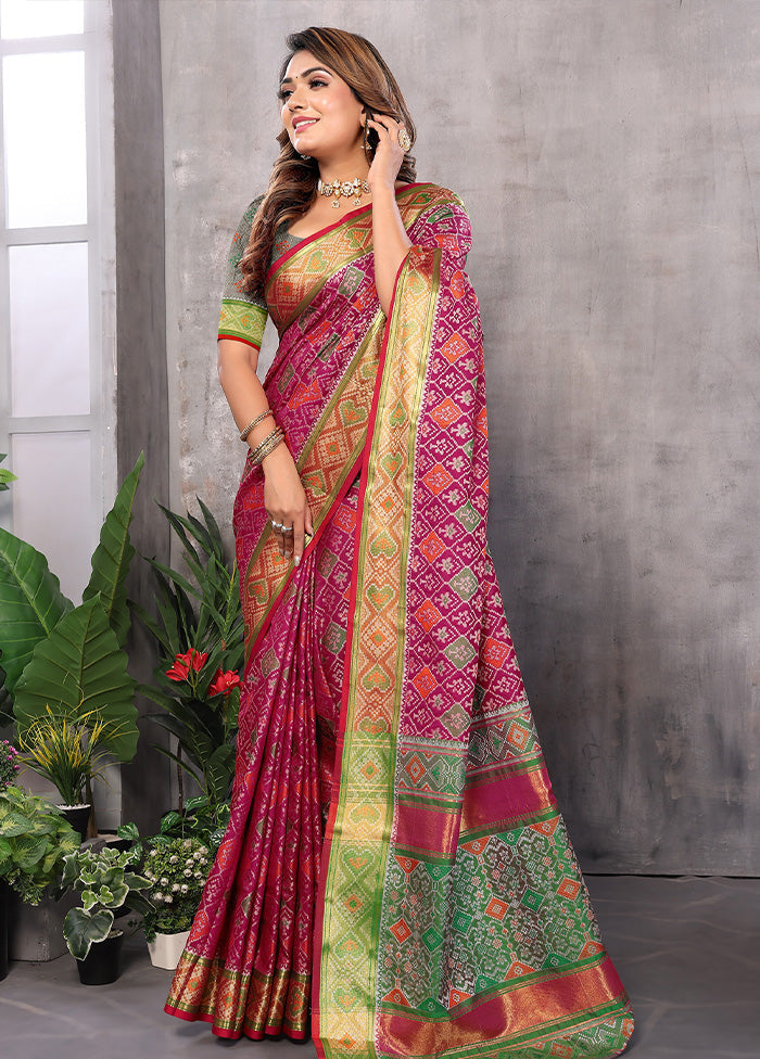 Multicolor Spun Silk Saree With Blouse Piece