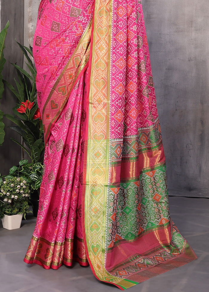 Multicolor Spun Silk Saree With Blouse Piece