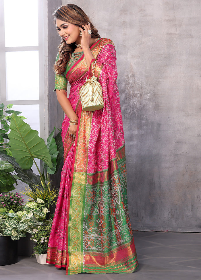 Multicolor Spun Silk Saree With Blouse Piece