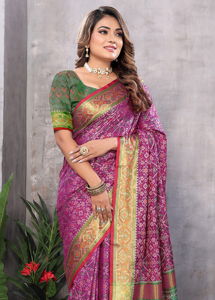 Multicolor Spun Silk Saree With Blouse Piece