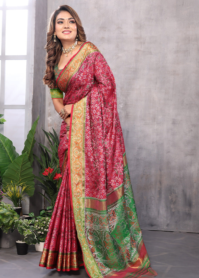 Multicolor Spun Silk Saree With Blouse Piece