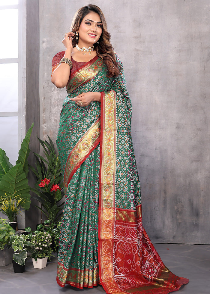 Multicolor Spun Silk Saree With Blouse Piece