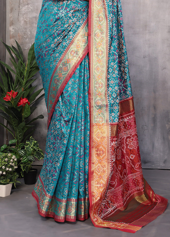 Multicolor Spun Silk Saree With Blouse Piece