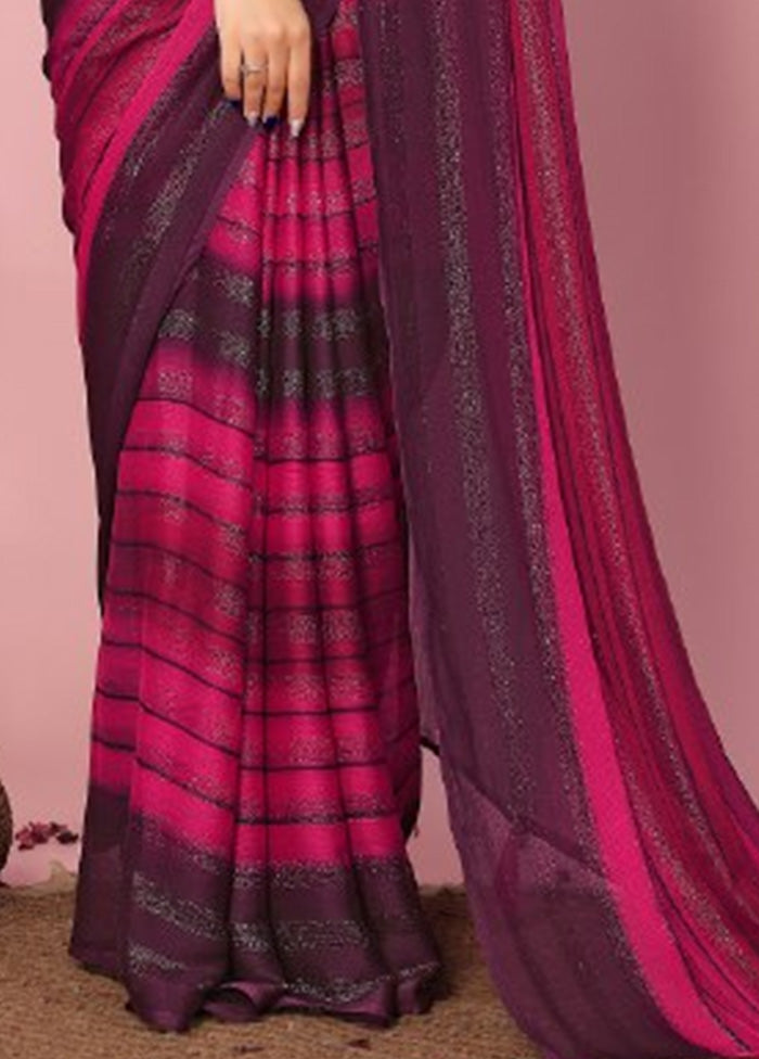 Multicolor Spun Silk Saree With Blouse Piece