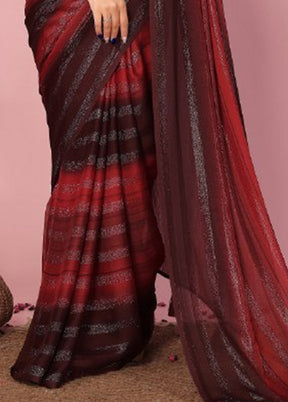 Multicolor Spun Silk Saree With Blouse Piece