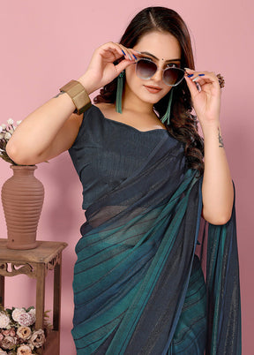 Multicolor Spun Silk Saree With Blouse Piece