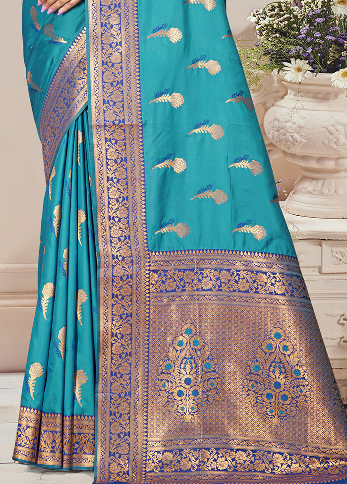 Firoza Spun Silk Saree With Blouse Piece