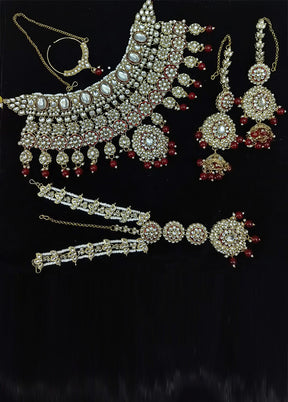 Maroon Alloy Jewellery Set