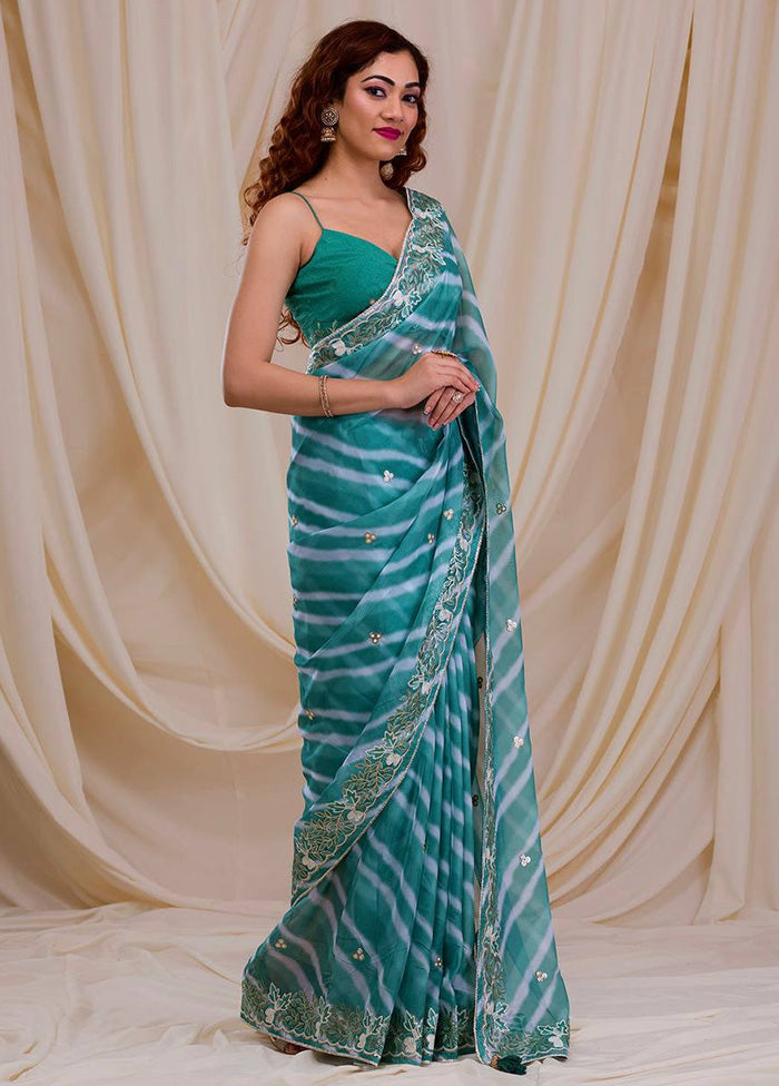 Rama Georgette Saree With Blouse Piece