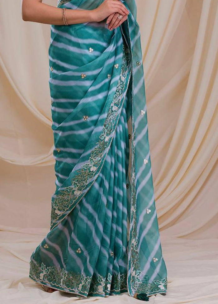 Rama Georgette Saree With Blouse Piece