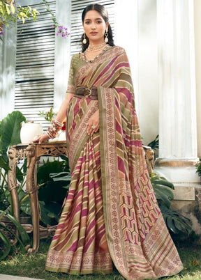 Multicolor Georgette Saree With Blouse Piece