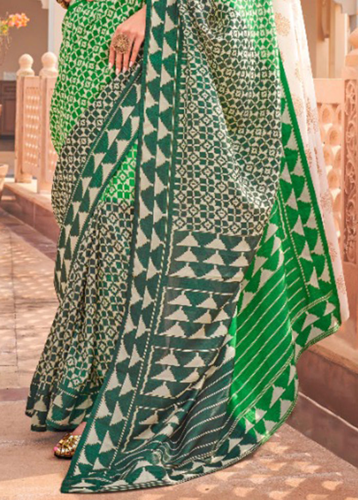 Multicolor Spun Silk Saree With Blouse Piece