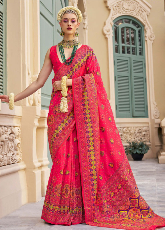 Rani Banarasi Silk Saree With Blouse Piece