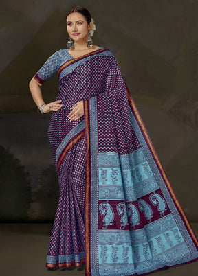 Multicolor Cotton Saree With Blouse Piece