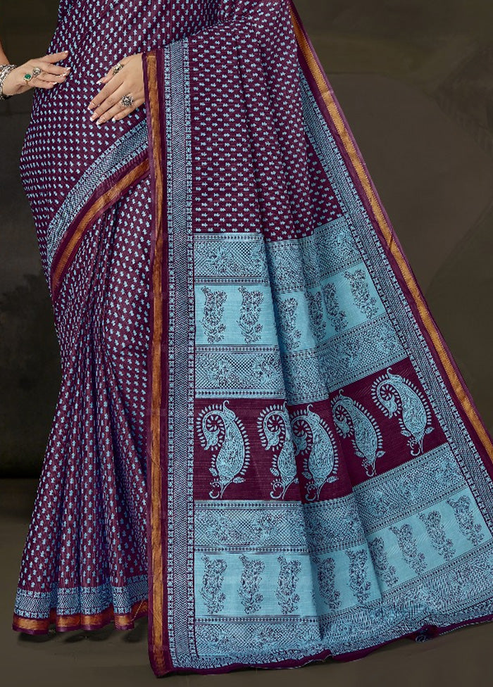 Multicolor Cotton Saree With Blouse Piece