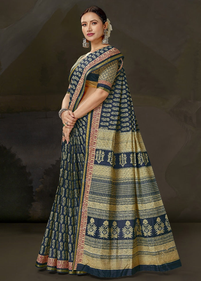 Multicolor Cotton Saree With Blouse Piece