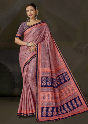 Multicolor Cotton Saree With Blouse Piece