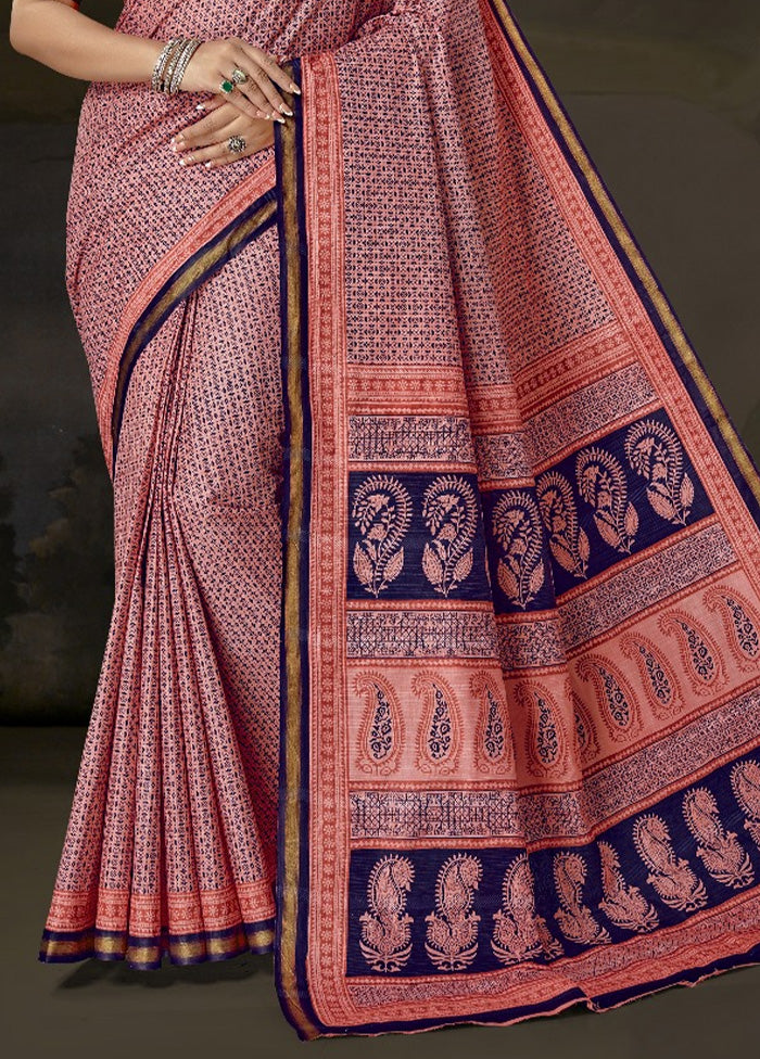 Multicolor Cotton Saree With Blouse Piece