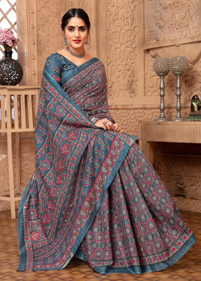 Multicolor Cotton Saree With Blouse Piece