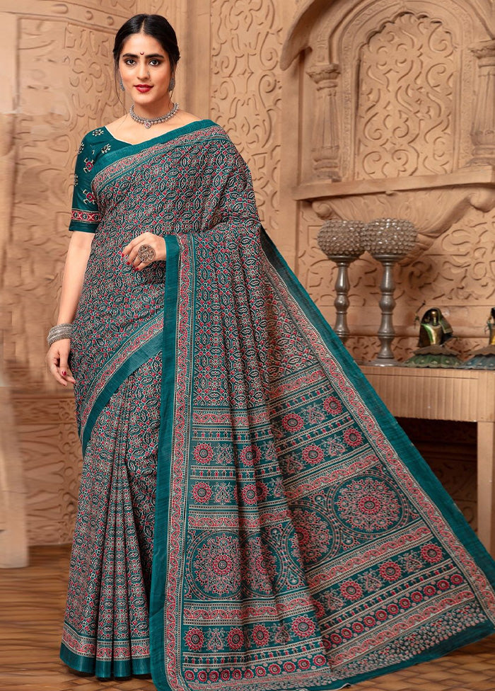 Multicolor Cotton Saree With Blouse Piece