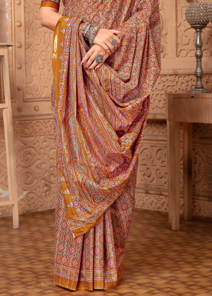 Multicolor Cotton Saree With Blouse Piece