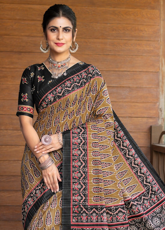 Multicolor Cotton Saree With Blouse Piece