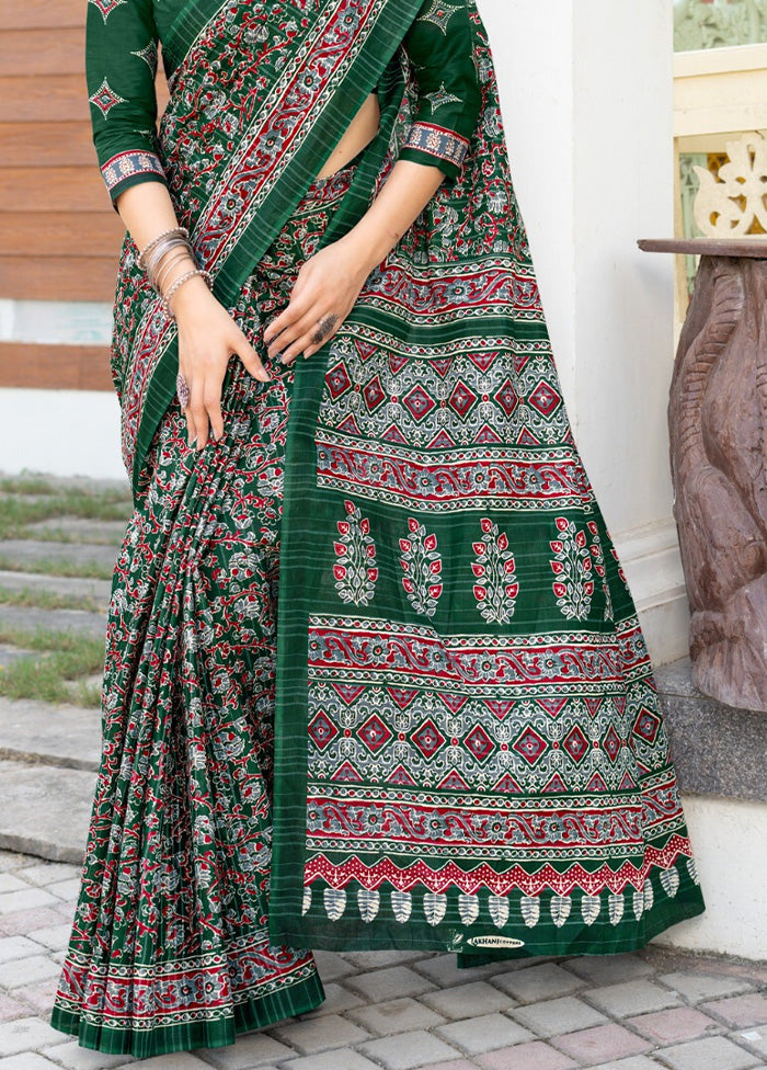 Multicolor Cotton Saree With Blouse Piece