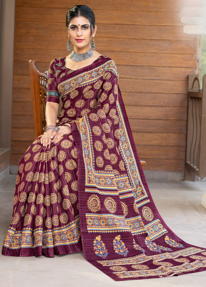 Multicolor Cotton Saree With Blouse Piece