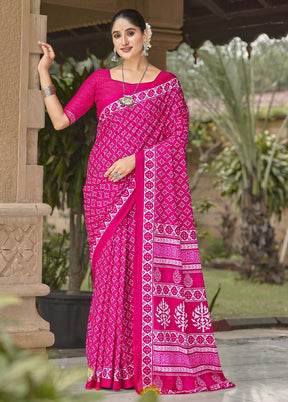 Multicolor Cotton Saree With Blouse Piece